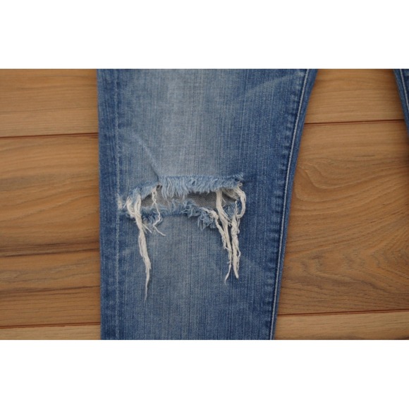 7‎ For All Mankind Jeans Womens 29 Rickie Boyfriend Distressed Ripped Made USA - Picture 3 of 16